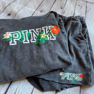 PINK shorts & hoodie matching set